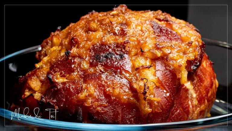 A delicious Krispy Pineapple Gammon roast with a golden, crispy glaze and topped with pineapple slices.